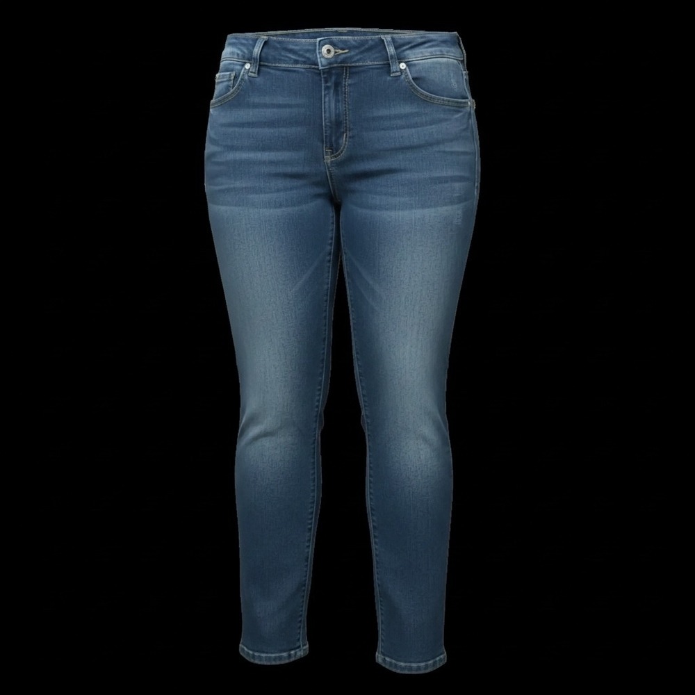 Torrid Denim Women 16T Medium Wash High Rise Triple Button Skinny Jeggings
